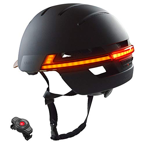 Livall Unisex – Erwachsene BH51M Musik, Rücklicht mit Tag/Nacht Automatik, Blinker, Navigation, Anruffunktion und SOS-System Fahrradhelm schwarz, 57-61cm