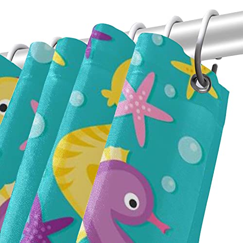 Rideau de douche 152 x 183 cm imperméable imprimé océan avec crochets inclus