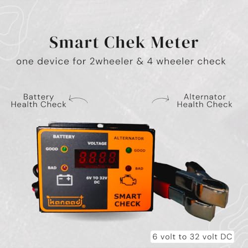 Image of 6 Volt To 32 Volt Dc Corded Electric Digital Voltmeter With Battery Health Indicator And Battery Charging Indicator, Blue