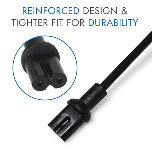 Image of 3 Foot Power Cord Compatible with Sonos Five Sonos 5 Sonos Play 5 Speakers and Compatible with Sonos Beam and Sonos Amp Speakers - Black 2-Pack