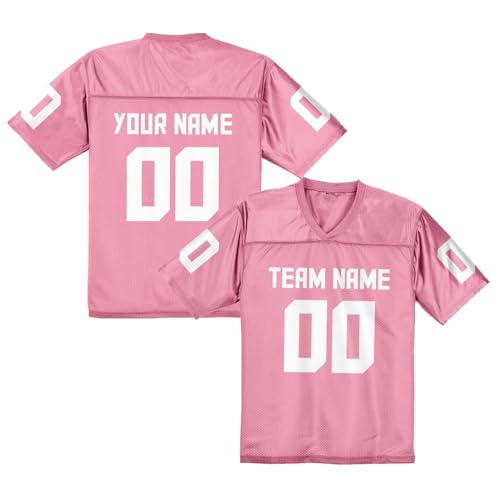 Custom Replica Football Jersey, Football Uniform, Personalize Your Team Name and Number, Fans Gift Men Women Youth,S-6XL Pink