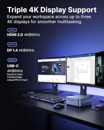 Image of ACEMAGIC M5 Mini PC Windows 11 Pro Intel Core 220H 24GB 512GB 4.9GHz 45W