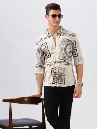 Image of BULLMER Trendy Regular Fit Striped Causal Full Sleeve Shirt for Men.