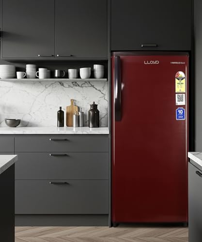 Image of Lloyd 165 L Direct Cool Single Door 2 Star Refrigerator with Big Bottle Storage Low Noise Stabilizer Free Operation (Royal Red)