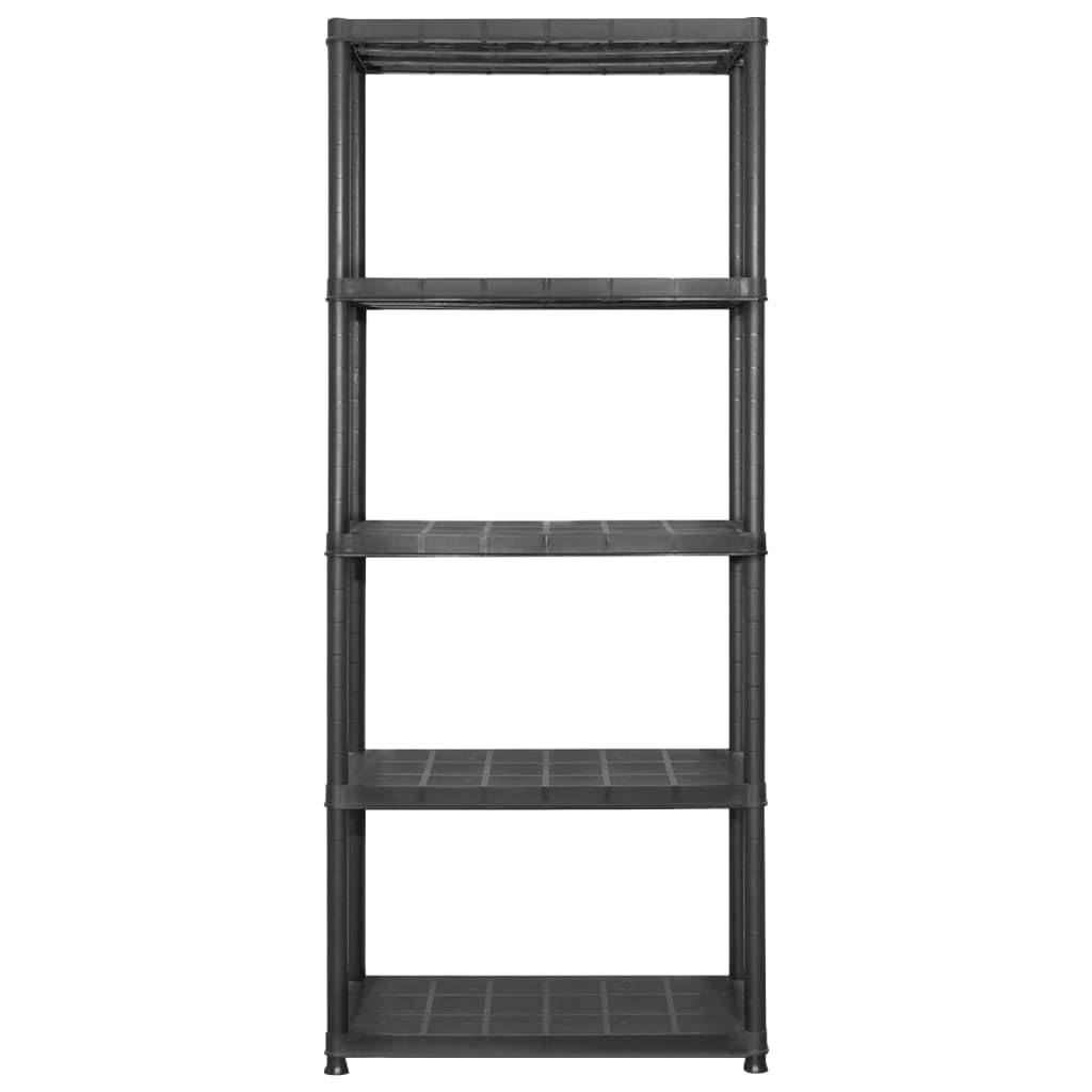 Scaffale portaoggetti a 5 ripiani 170 cm plastica nera 02_0000649