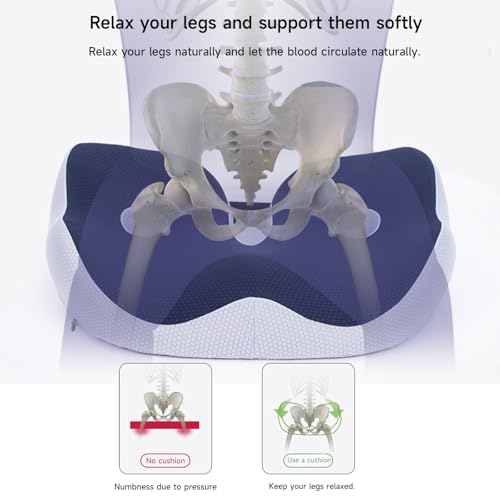 Outfany Ergoseat Coussin ergonomique en mousse à mémoire de forme pour soulager les douleurs du coccyx Noir