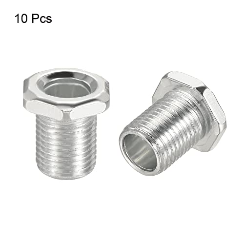 Image of MECCANIXITY Hex Bolt Screw 15mm Long M10 Thread Pipe Hexagon Countersunk Flat Head for Chandelier, Galvanized Iron Pack of 10