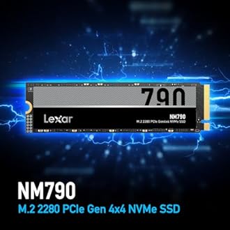Lexar 8TB NM790 SSD PCIe Gen4 NVMe M.2 2280 Internal Solid State Drive, Up to 7000/6200 MB/s Read/Write, Compatible with PS5, for Gamers and Creators, Black (LNM790X008T-RNNNU)