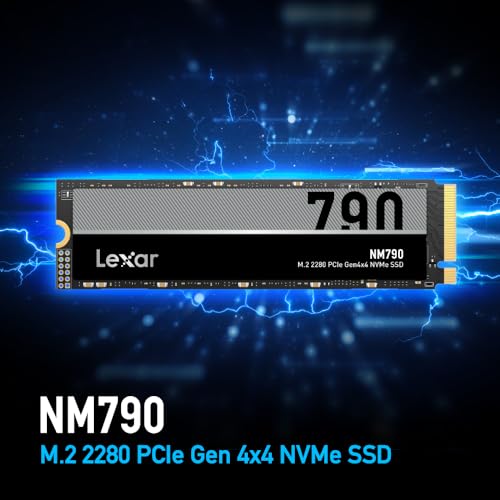 Lexar 8TB NM790 SSD PCIe Gen4 NVMe M.2 2280 Internal Solid State Drive, Up to 7000/6200 MB/s Read/Write, Compatible with PS5, for Gamers and Creators, Black (LNM790X008T-RNNNU)