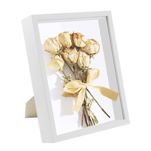 heedpeiur Objektrahmen Wand Bilderrahmen Tiefer Befüllen Tischbilderrahmen 3D Rahmen Holz Shadow Box 25 * 20cm Bilderrahmen zum Objekte für Tiefer Fotos, Kunstwerke, Trockenblume,Hochzeit-Blumen