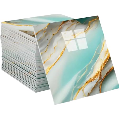 Image of WALLVEAR PE Foam Marble Wall Panel Sheet | Self Adhesive DIY Wall Covering (4, Green)