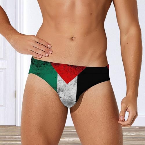 Zakqeik Mens Swim Briefs Swimwear Loose Bikini Swimsuit Striped Print Bathing Suit4