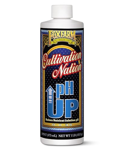 FoxFarm Cultivation Nation pH UP for Plants Nutrient Solutions - Formulated with Potassium Hydroxide for Adjustment - Ideal for Soil & Hydroponics Raises pH Levels of Nutrient Solution - 1 Pint