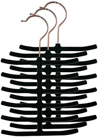 3-Pack Non-Slip Velvet Tie Hanger Organizer Rack by Home Basics |...