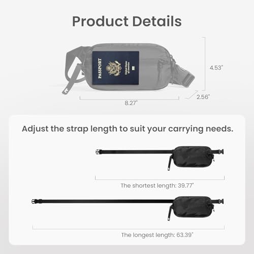 Image of tomtoc 1.5L-3.5L Sling Bag with RFID Blocking, X-Pac /Non X-Pac Minimalist Crossbody Chest Pack for Men and Women, Lightweight Water-Resistant Bag for Travel and Daily Commutes, Black, 1.5L