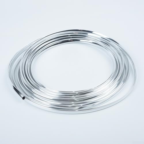 Jonikuper Bande de garniture chromée pour portière de voiture, profil en U de 6M pour protection des bords de moulure extérieure du véhicule, protection...