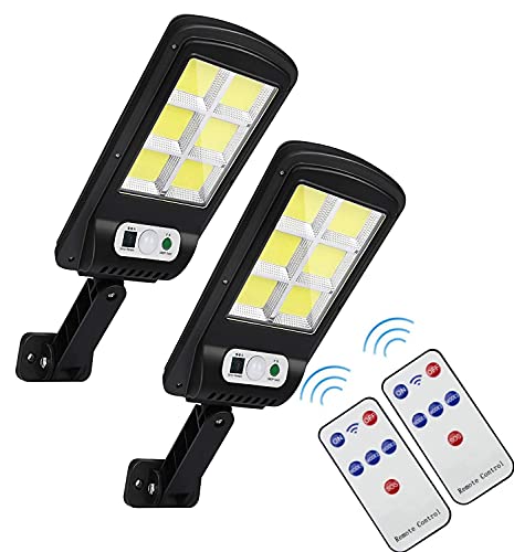 120 COB LED Solare Luce Della Strada Telecomando Sensore di Movimento Esterno Solare Lampade Della Luce Della Parete per Strada Percorso Giardino Patio Passi 2 pz