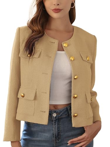 Image of M.Infisavo Cropped Tweed Blazers for Women