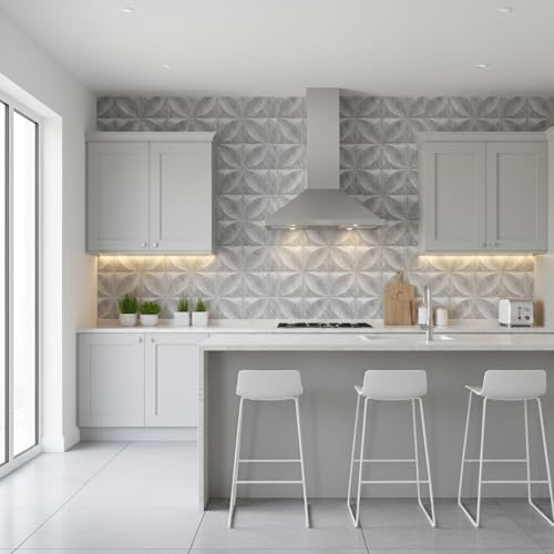 Image of Kayra Decor PVC Panel for Wall Butterfly Design White Marble Color 19.7 inch x 19.7 inch (Pack of 40) - Covers 107.80 Sq. Ft.