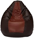 Amazon Brand - Solimo Faux Leather Xxl Bean Bag Cover Without Beans (Brown And Tan), 60 Cm, 106 Cm