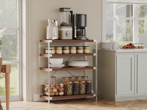 Image of 3-Tier Industrial Bookshelf, Wood and Metal Shelf Unit, Storage Bookcase
