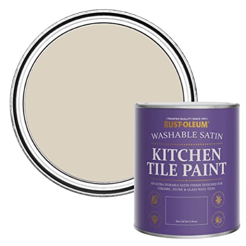 Rust-Oleum Beige water resistant Kitchen Tile Paint in Satin Finish - Hessian 750ml