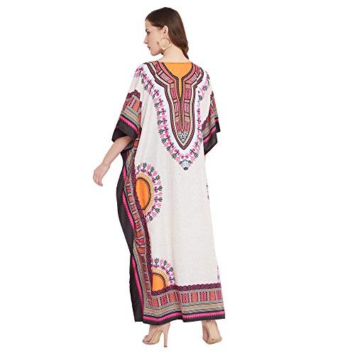 Image of Oussum Plus Size Kaftan Dresses for Women, Polyester Summer Caftan Cover Up Maxi Beach Dress, 1X-3X