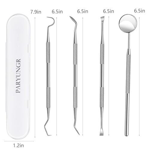 Paryungr Dental Tools, Professional Teeth Cleaning Oral Care Hygiene Kit, Stainless Steel Dental Pick Tooth Scraper Tartar Plaque Remover For Dentist thumb #6
