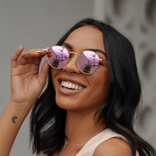 Image of WearMe Pro - Reflective Lens Round Trendy Sunglasses