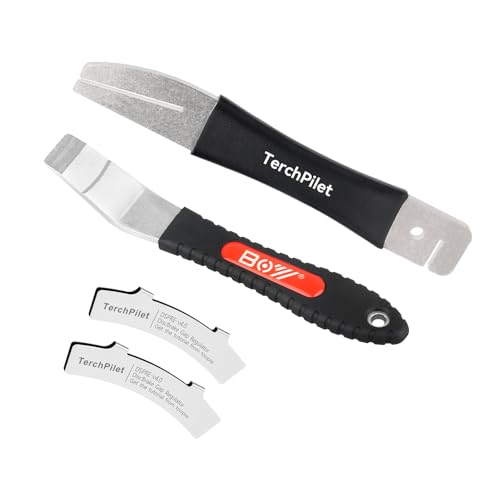 TerchPilet Hydraulische Kolbenpresse Fahrrad Scheibenbremse Reparatur Werkzeug Kit - 4-teiliges Set mit Rotor Truing Fork & Bremspaltregler - MTB & Rennrad Bremssattel Ausrichtungswerkzeug - Schwarz