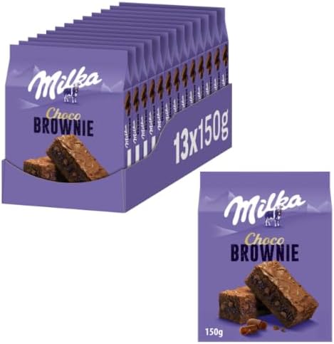 Milka Choco Brownie, 150 g (13er-Pack) | Mini-Kuchen mit extra großen Schokoladenstückchen