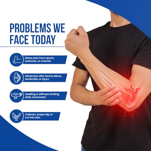 Image of Leeford Elbow Wrap for Men and Women, Neoprene, Universal | Gym Workout, Badminton, Pain Relief & Joint Support, Tennis Elbow Guard