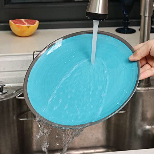 Plates And Bowls Set - 12Pcs Melamine Dinnerware Set, Service For 4, Outdoor/Indoor Use, Lightweight, Disherware Safe #TOP6