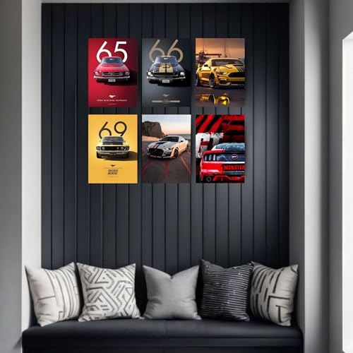 Image of Posters Inc Sports Cars Posters for Wall A4 Size Aesthetic Setup 300 GSM Matte Paper Pack of 6 Automotice Motorsport Decor for Gaming Room, Bedroom, Home, Office & Living Room Glue Dots Included