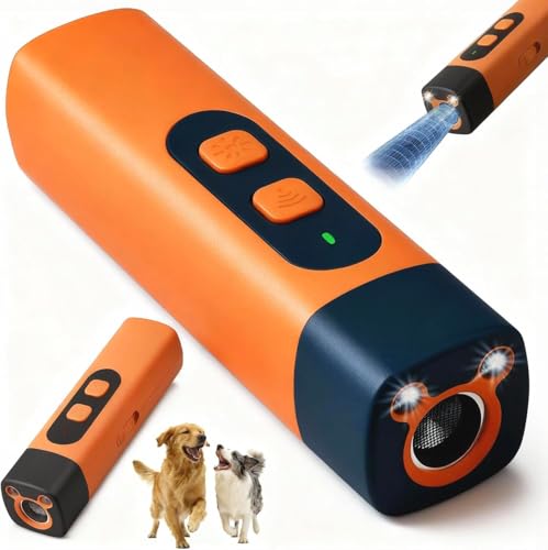 Anti Aboiement Chien Répulsif à Ultrasons Chien, lumière LED, réglable fréquence Dispositif Anti-aboiement à ultrasons pour l'intérieur et l'extérieur Aide Au...