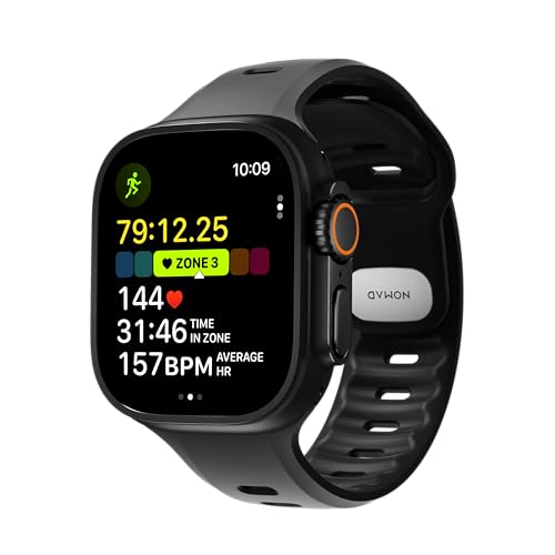 NOMAD Tempo Slim Bracelet de sport étanche pour Apple Watch 49 mm, Noir, Eine Grösse, Moderne