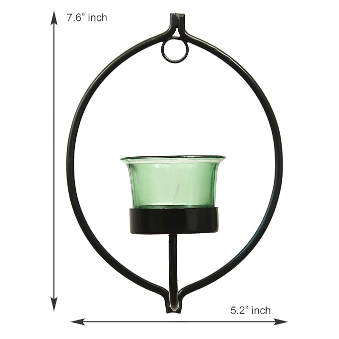 Applique murale verre vert diffusant lumiere tamisee bougie incluse