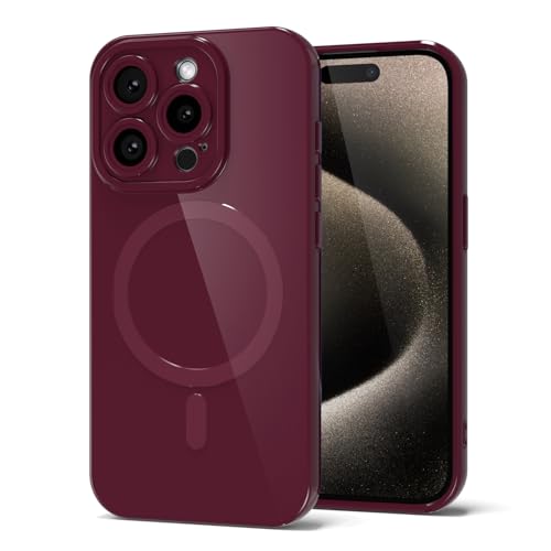 Coque silicone iPhone 15 Pro Max Svanove transparente et rigide compatible MagSafe pour femme