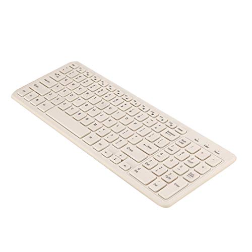 Teclado USB de Alambre Teclas de Chocolate cómodas y silenciosas Teclado de computadora con Cable ultradelgado Duradero para computadora PC; Blanco Candybush