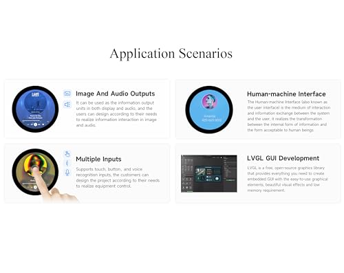 Image of ESP32-S3 1.85inch Touch Display Development Board, 360x360 IPS LCD, Dual-Core Processor Up to 240MHz, Audio Codec, Support Offline Speech Recognition and AI Speech Interaction, with 8Ω 2W Speaker