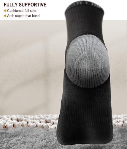 BULLIANT Men Compression Socks, Athletic Active Running Socks for Men Sports Hiking Fishing Cushioned Footbed Arch Support3