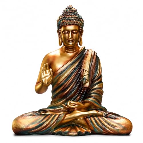 Image of Vastu ajja Meditating Gautam Buddha Statue for Home Decor | Resin Lord Buddha Figurine Idol Showpiece Murti for Living Room, Office & Meditation Room| Spiritual Decorative Gift Item (15 Inch / 38 cm)