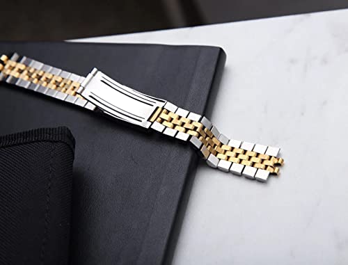 Image of Replacement 18mm Jubilee Stainless Steel Bracelet Dual Tone Metal Watch Band Strap