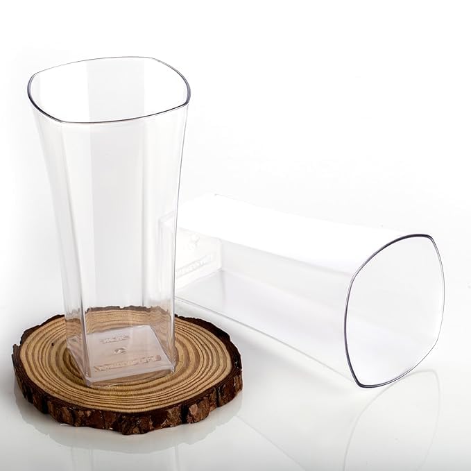 Image of SORATH Premium Drinking Glasses Set - Pcs Transparent Glassware | Stylish Tapered Glass Tumblers for Water, Juice & Cocktails | Modern Everyday Drinkware for Home & Commercial Use (Clear, Pack of 12)
