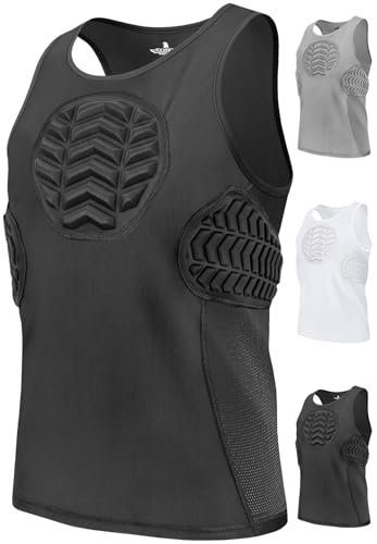 Exxact Sports Youth Baseball Chest Protector Tank Top Padded Sternum Rib Heart Guard Softball Chest Protector Girls Youth (YS Black)