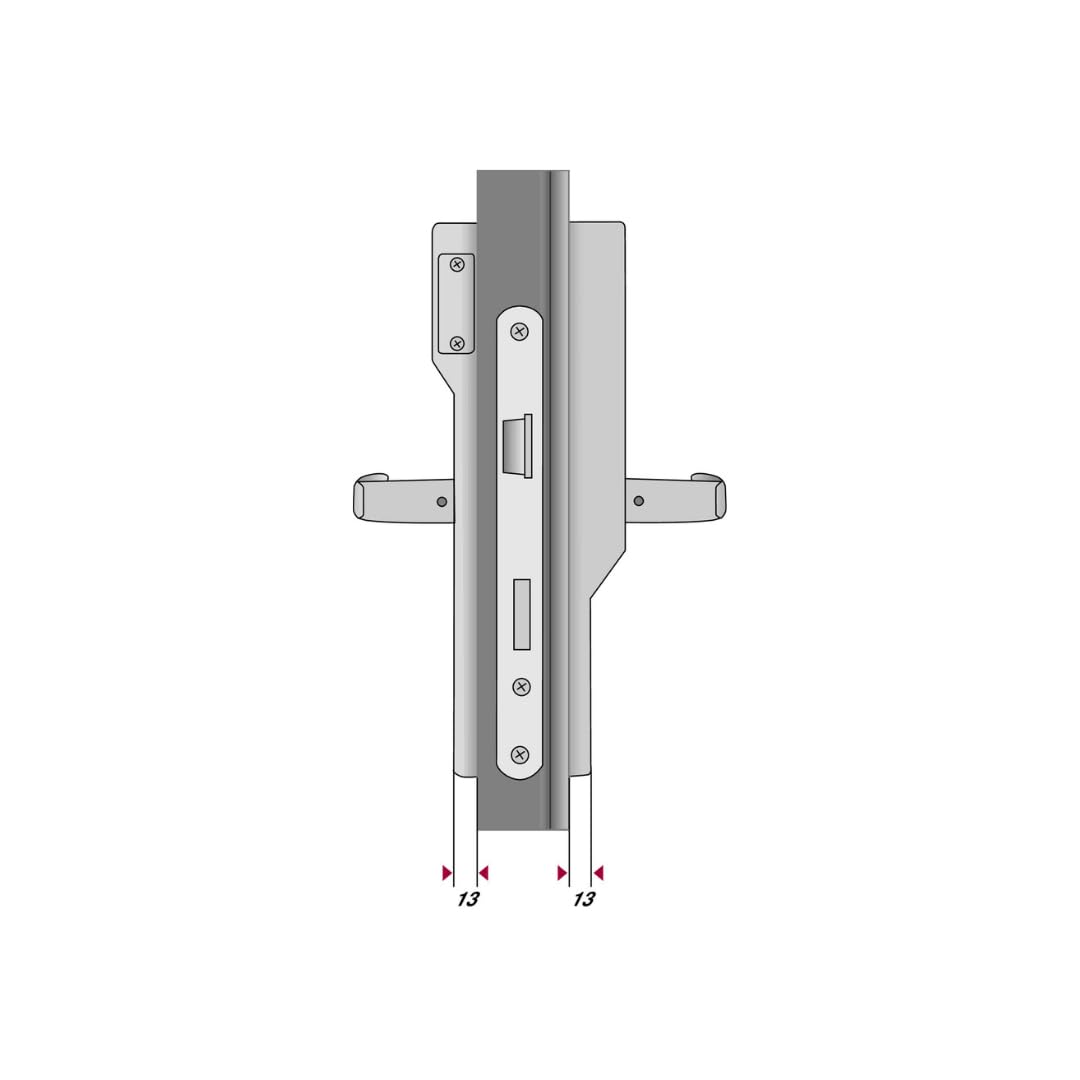 ASSA ABLOY 49511 8MM VIERKANT FREILAUF AUSF.A, Türcodebeschlag ‎495118-93B87, Grauweiß (RAL 9002), 1.000.000 unterschiedliche Codevarianten möglich, Geistiger Verschluss