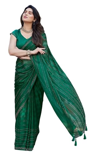 Sari indien en georgette de qualité supérieure avec étoffe pour bustier sur mesure
