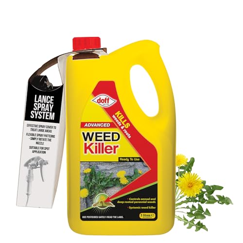 Doff Advanced Weedkiller – 3L Ready to Use Spray for Garden Protection – Kills Deep Rooted Weeds from Pathways to Driveways - Long Lasting Weed Control – Strong Weed Killer