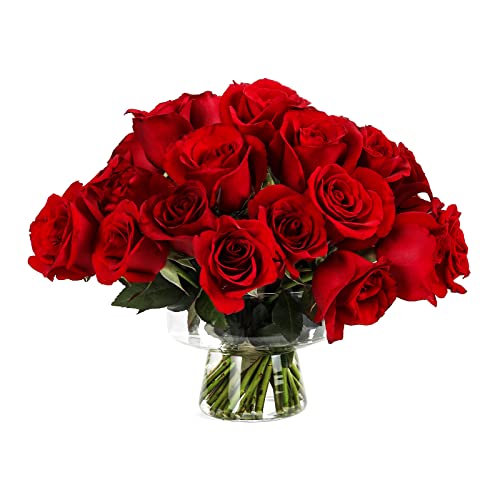 Lazusam Flower Vase Glass Wide Mouth Vase For Centerpiece,Clear Pedestal Vase For Home Or Wedding Decor #TOP1