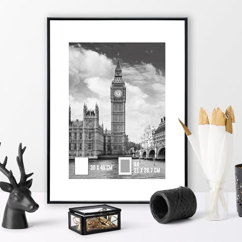 Image of GOmaize Front Loading Aluminum alloy Black Picture Frame 30x40cm Set of 2 Wall Mounting